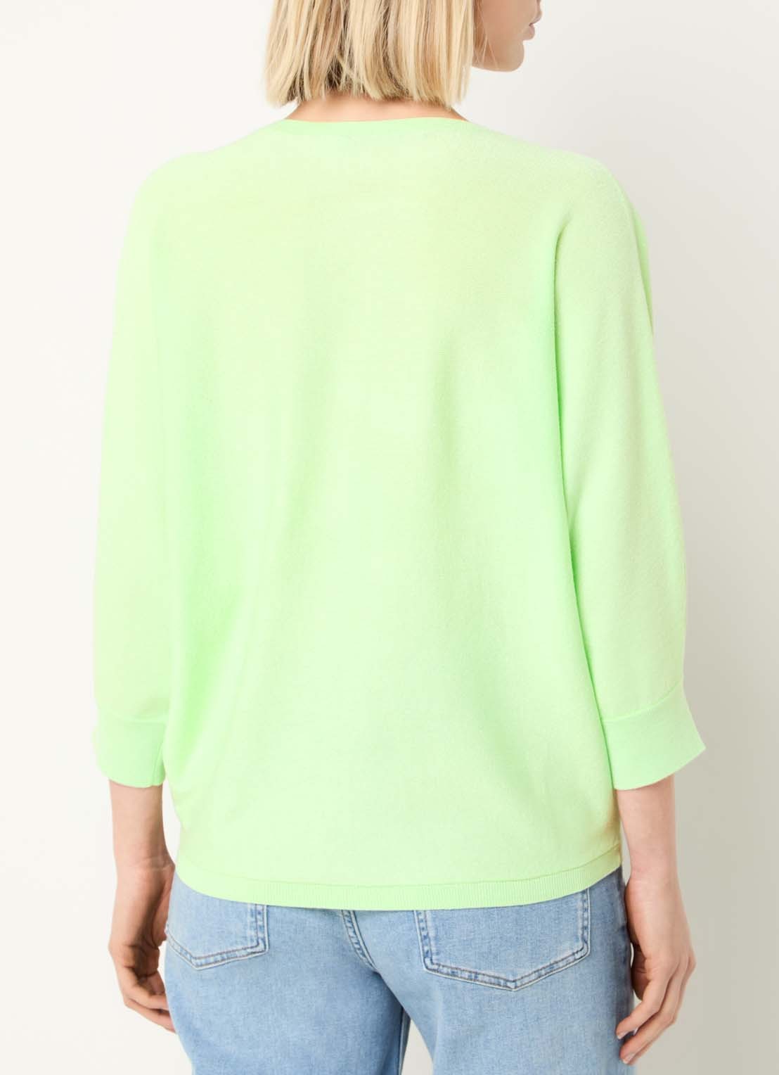 Xandres Gerret fijngebreide pullover met lurex - achterkant lime
