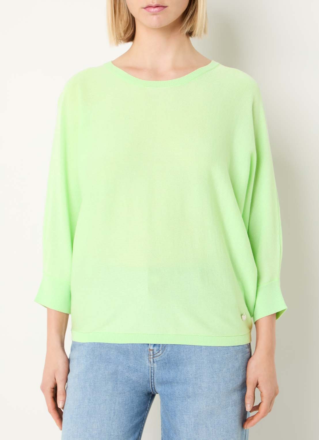 Xandres Gerret fijngebreide pullover met lurex - detail 4 lime