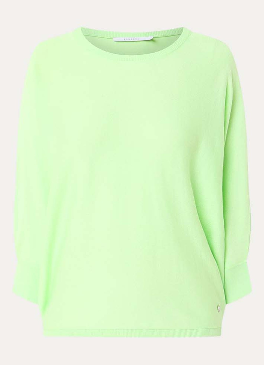Xandres Gerret fijngebreide pullover met lurex - voorkant 2 lime