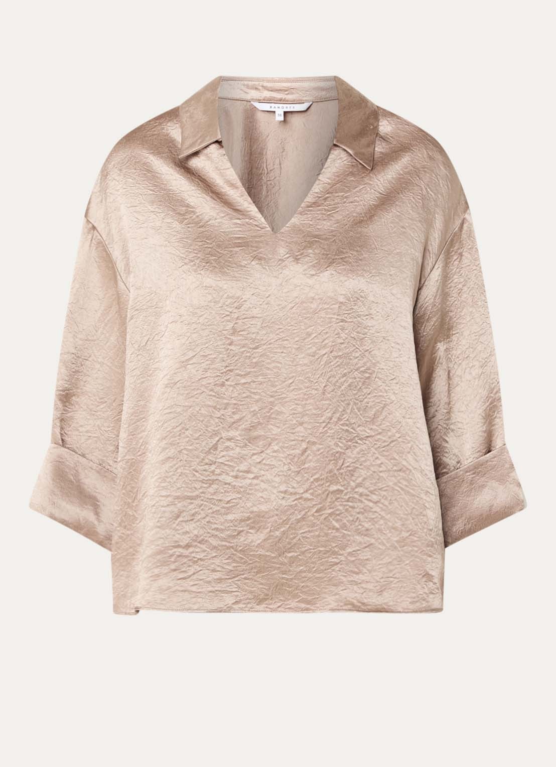 Xandres Halexa tuniek met metallic finish - voorkant 2 lichtbruin