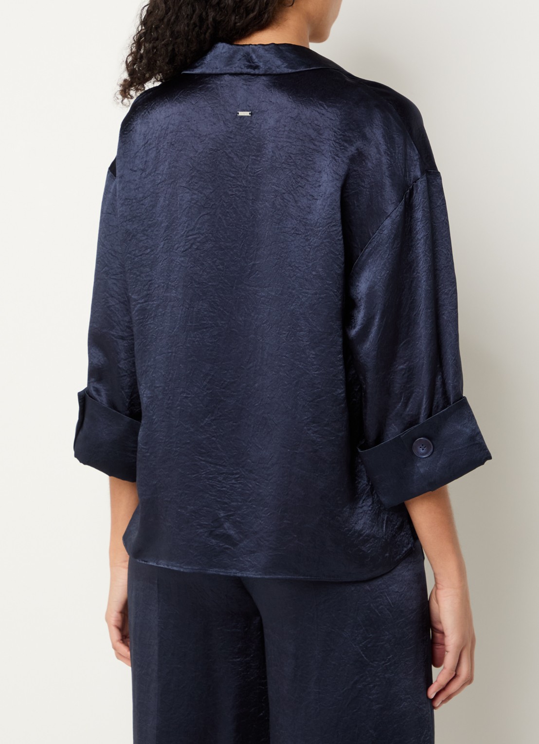 Xandres Halexa tuniek met metallic finish - achterkant donkerblauw