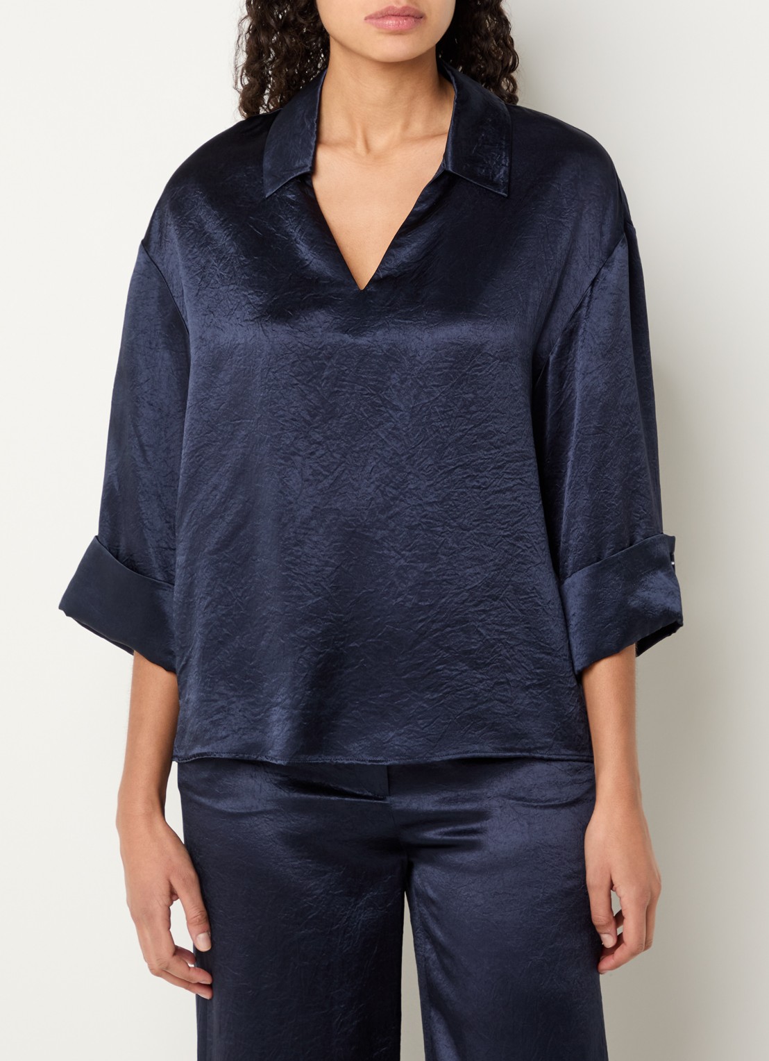 Xandres Halexa tuniek met metallic finish - detail 4 donkerblauw