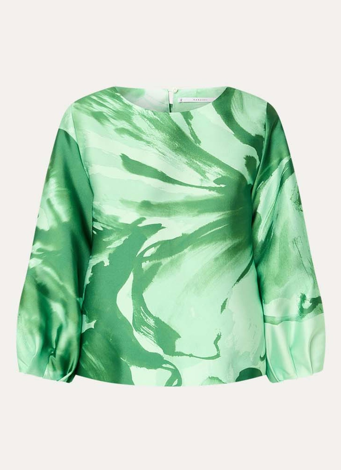 Xandres Hanzie tuniek met pofmouw en bloemenprint - voorkant 2 groen