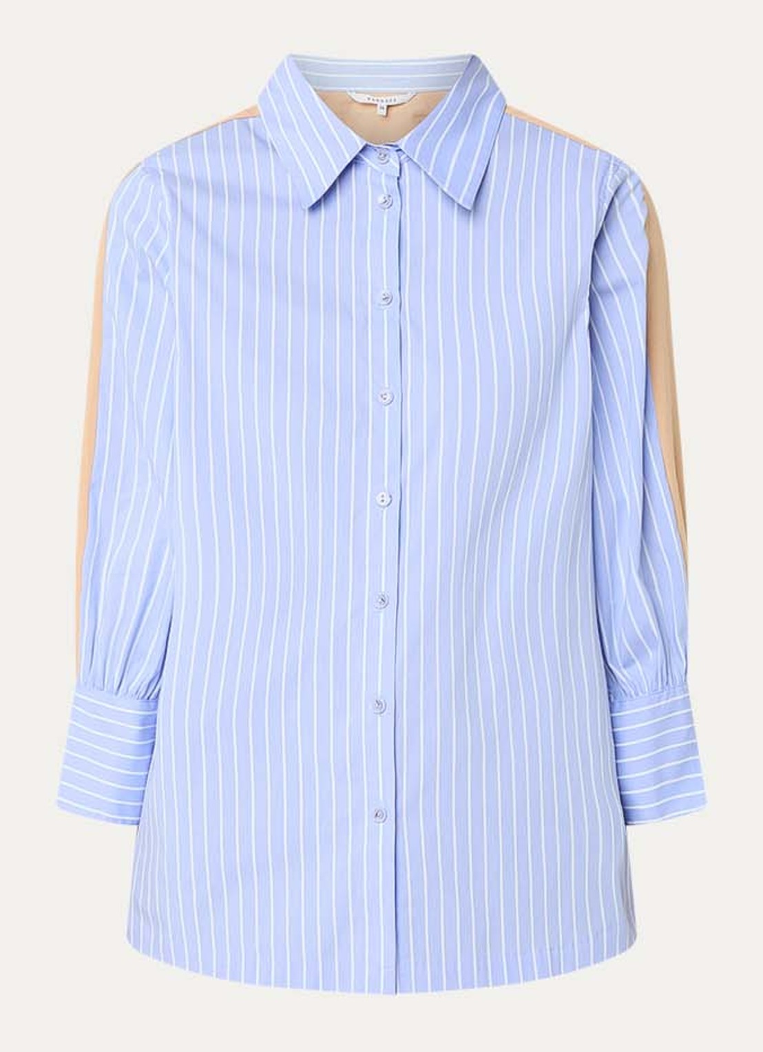 Xandres Hatriena blouse met streepprint - voorkant blauwgrijs