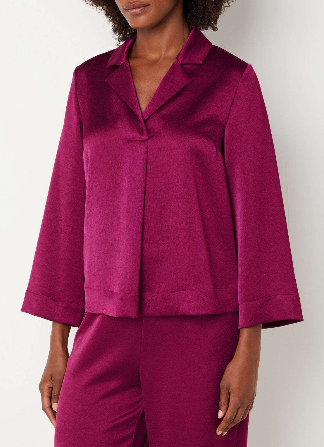 Xandres Helinka tuniek met V-hals - detail paars