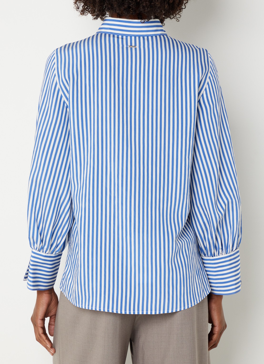 Xandres Heloisa blouse met streepprint - achterkant 3 kobaltblauw
