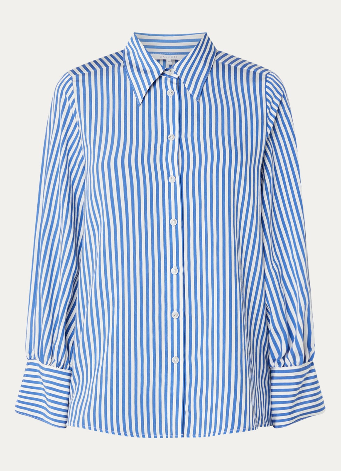Xandres Heloisa blouse met streepprint - voorkant kobaltblauw
