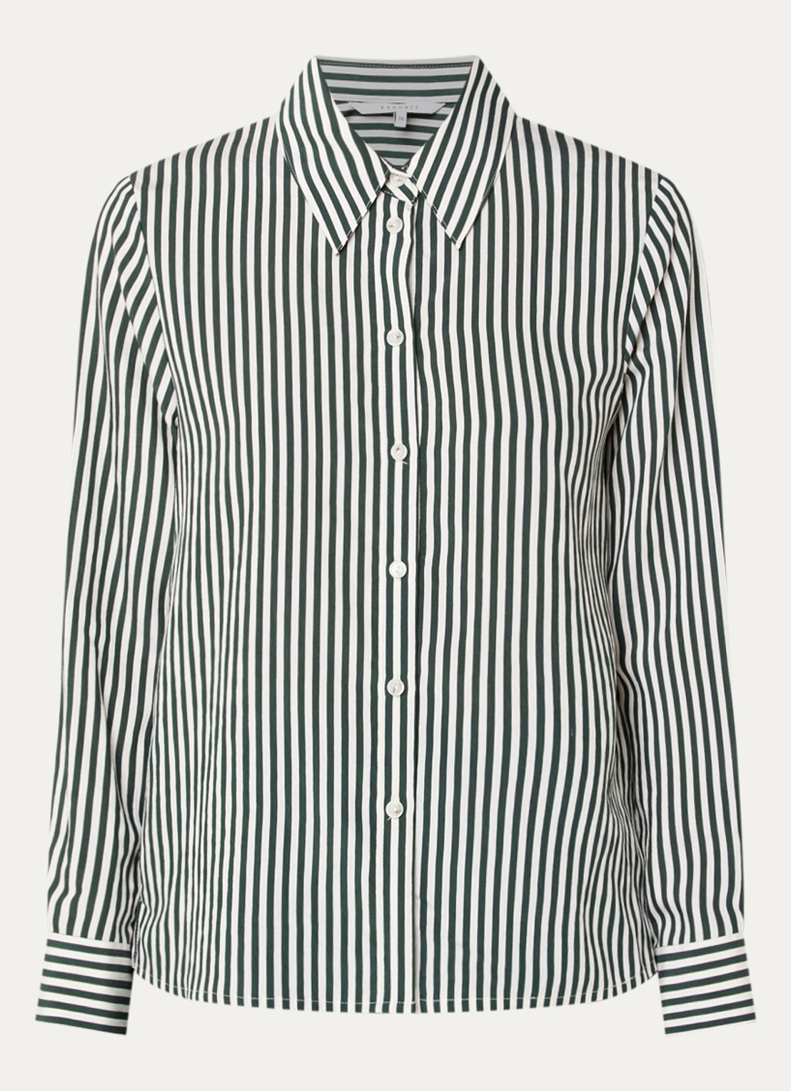 Xandres Henk blouse met streepprint - voorkant groen