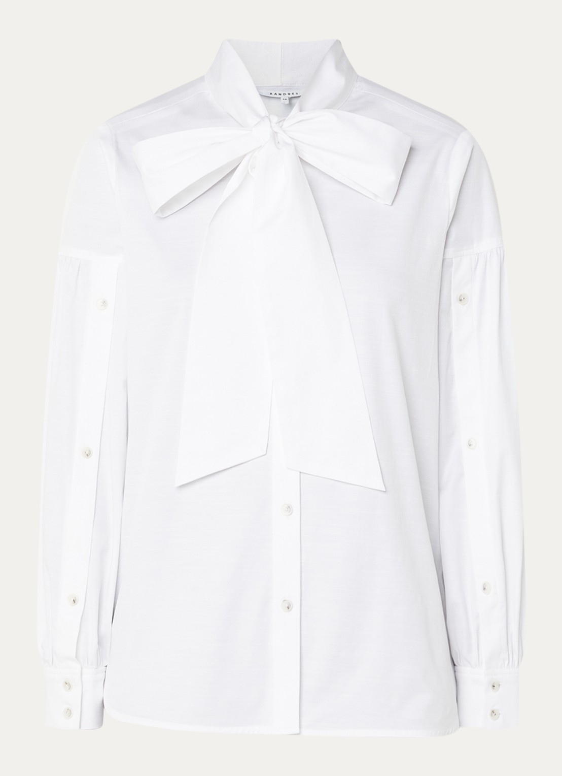 Xandres Hermino blouse met sjaalkraag - voorkant wit