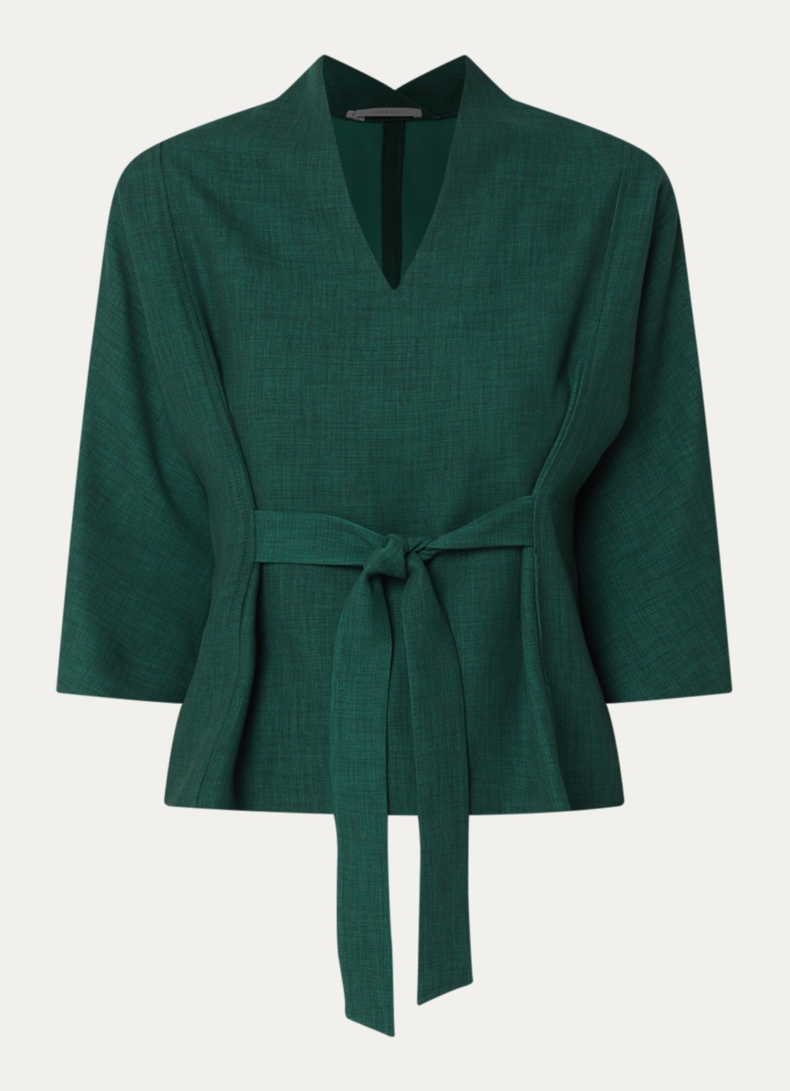 Xandres Hiliano top met strikceintuur - voorkant 3 groen