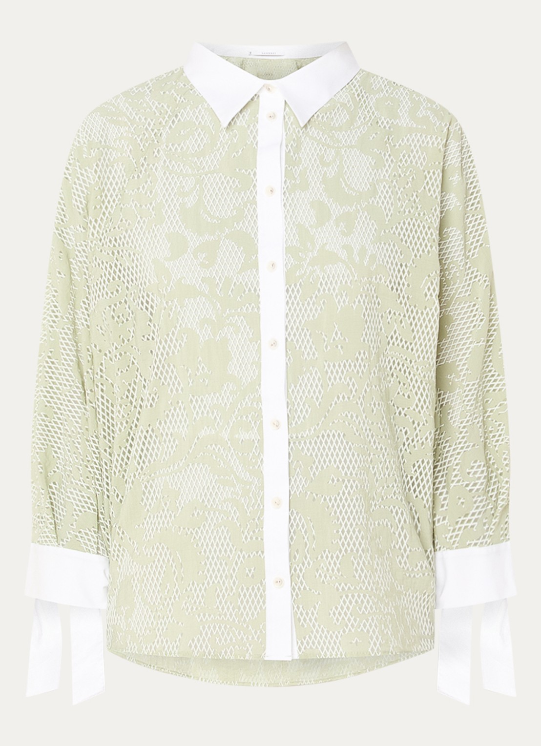 Xandres Hirina blouse met print - voorkant 3 lindegroen