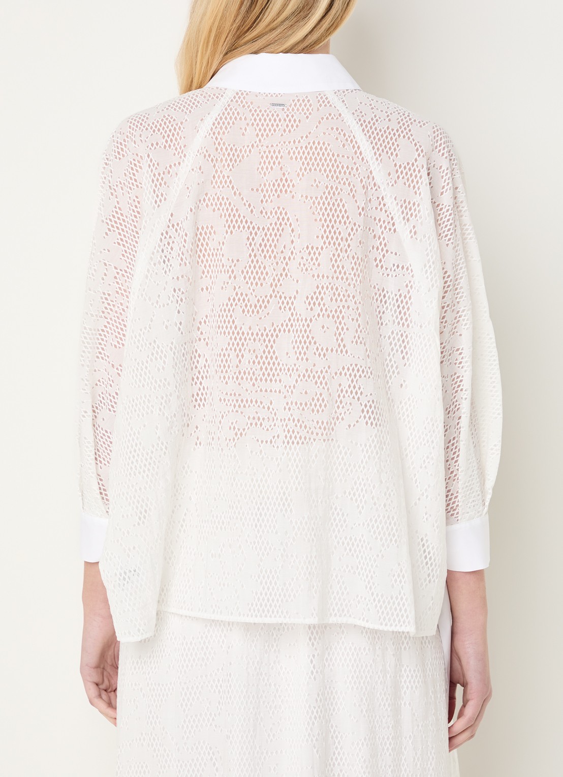 Xandres Hirina semi-transparante blouse met vlindermouw - achterkant wit