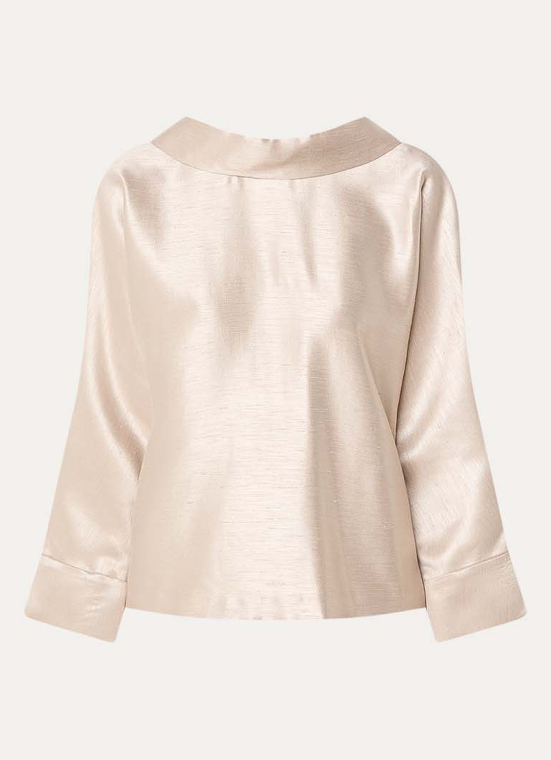 Xandres Hubje blouse met metallic finish - voorkant 2 beige