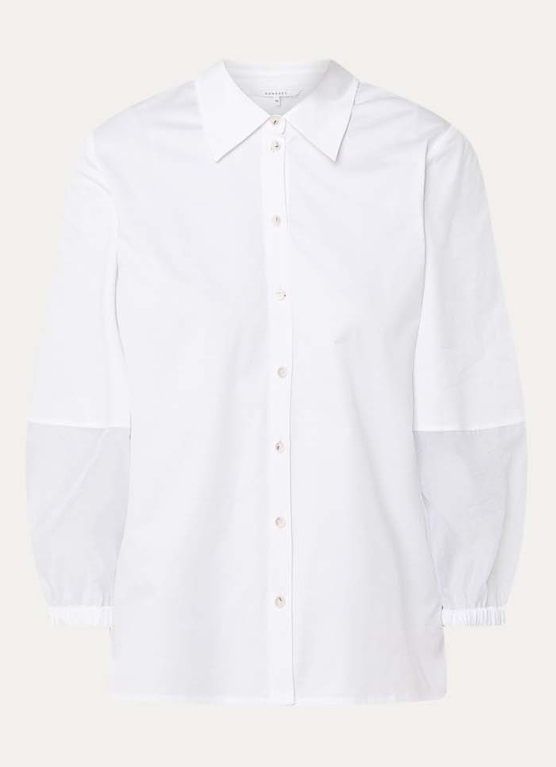 Xandres Hyran blouse met semi-transparante ballonmouw - voorkant 2 wit