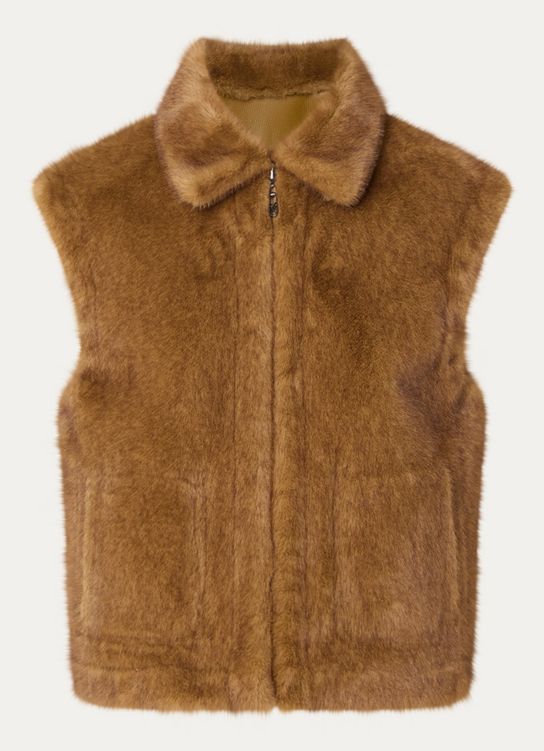 Xandres Jana reversible bodywarmer met steekzakken  - voorkant bruin