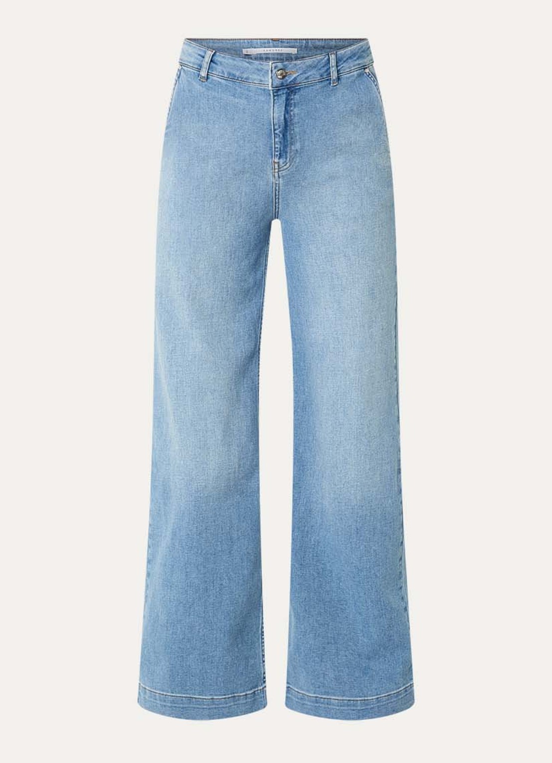 Xandres Pasis Azak high waist wide leg jeans met medium wassing - voorkant indigo
