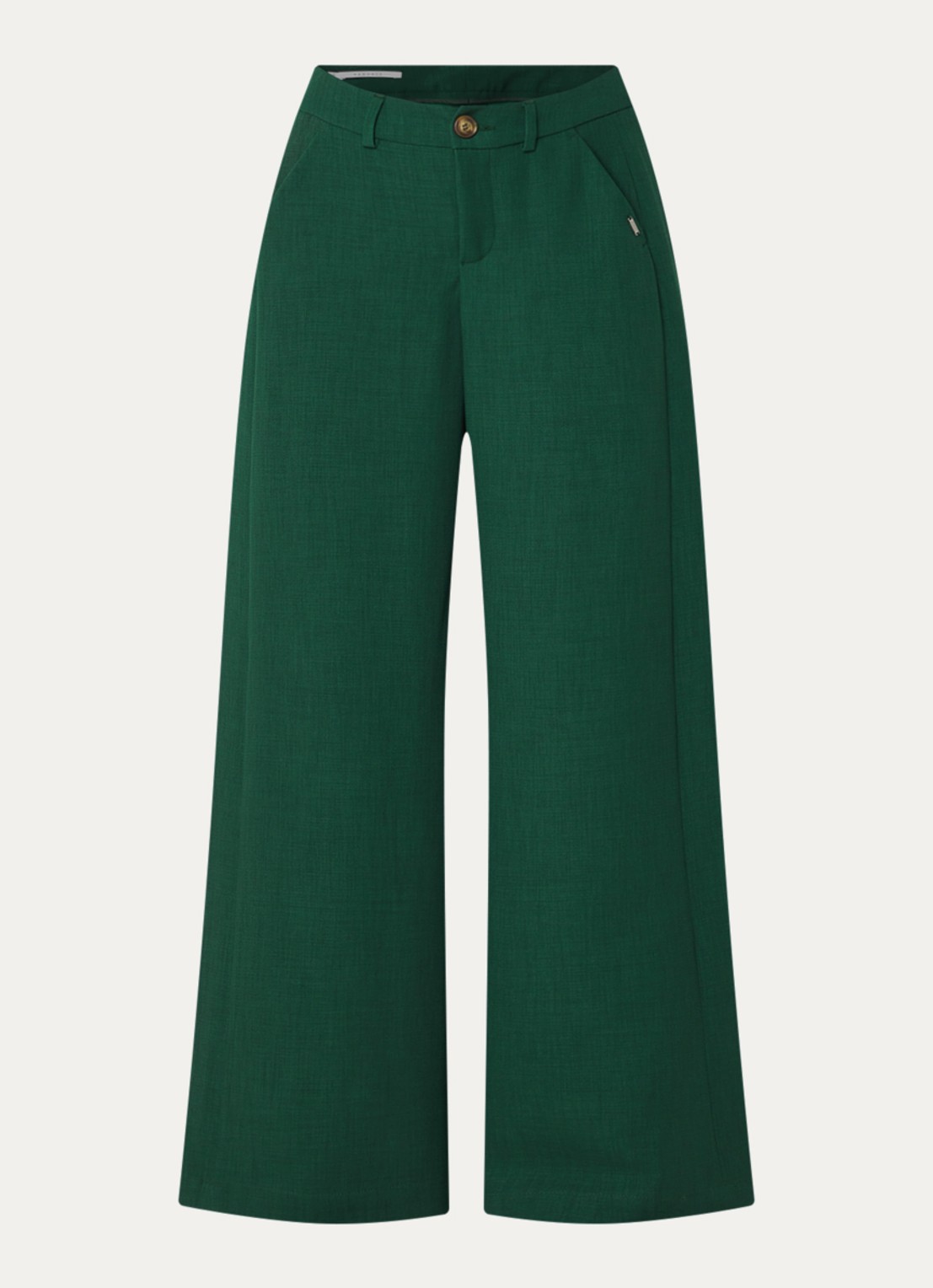 Xandres Patrizie high waist wide fit pantalon met steekzakken - voorkant groen