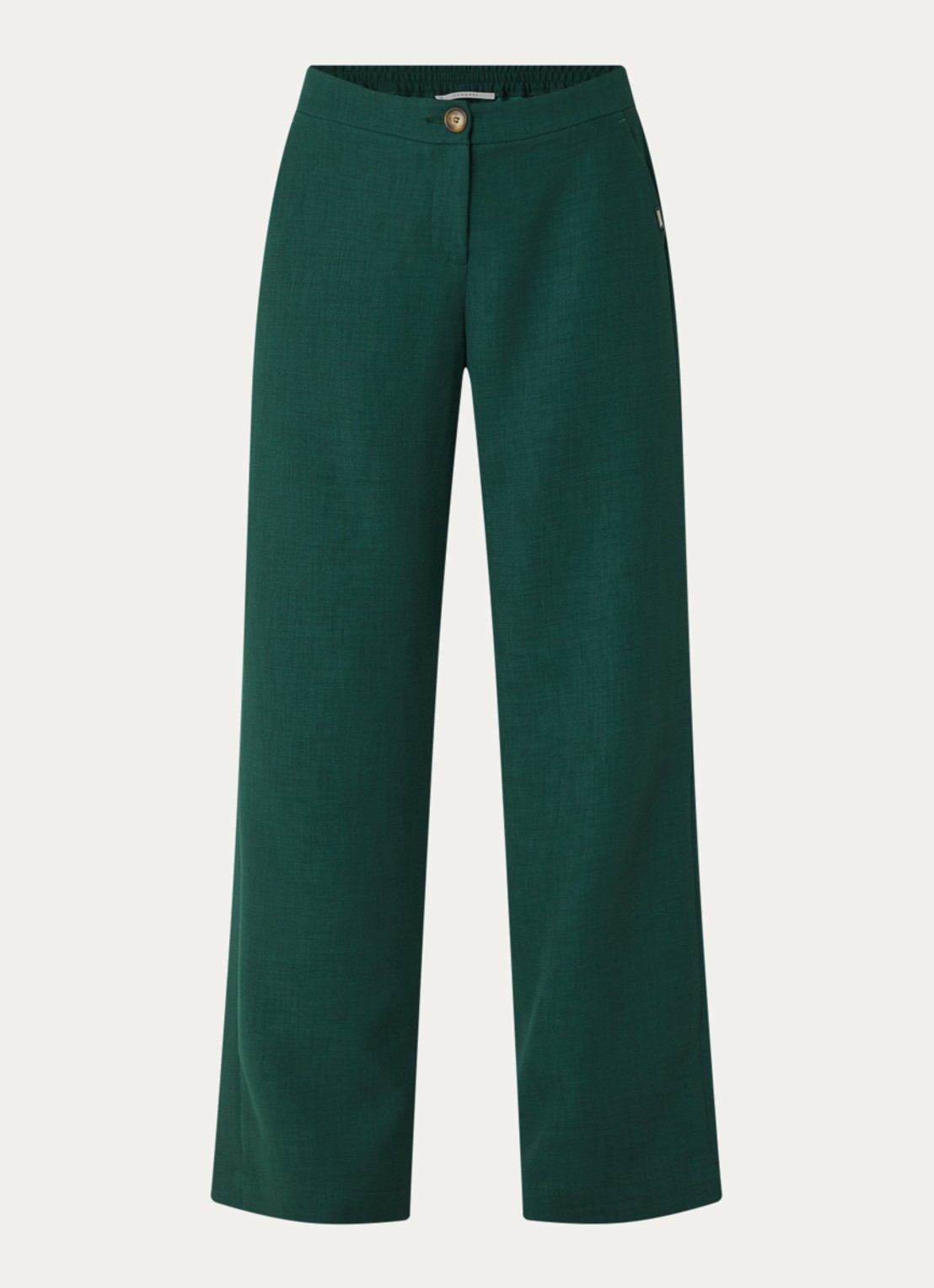 Xandres Phocus high waist wide fit pantalon met steekzakken - voorkant 2 groen
