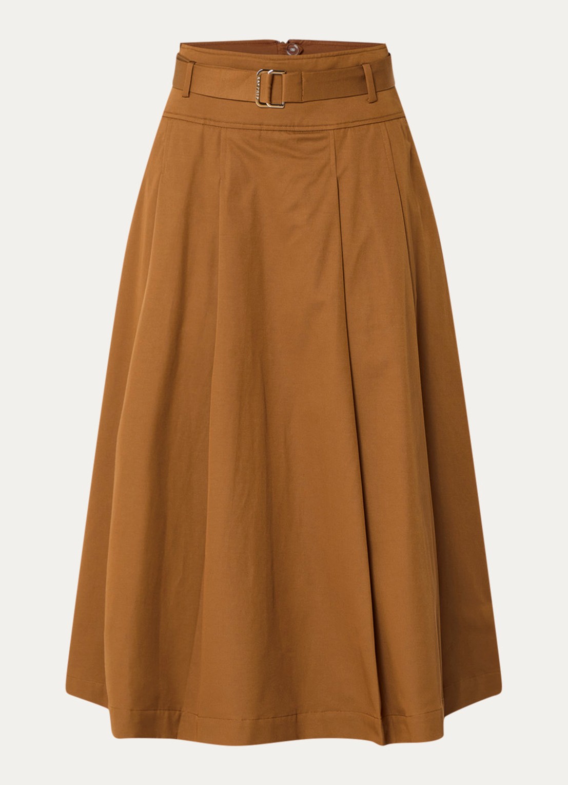 Xandres Raky maxi rok met ceintuur - voorkant roestbruin