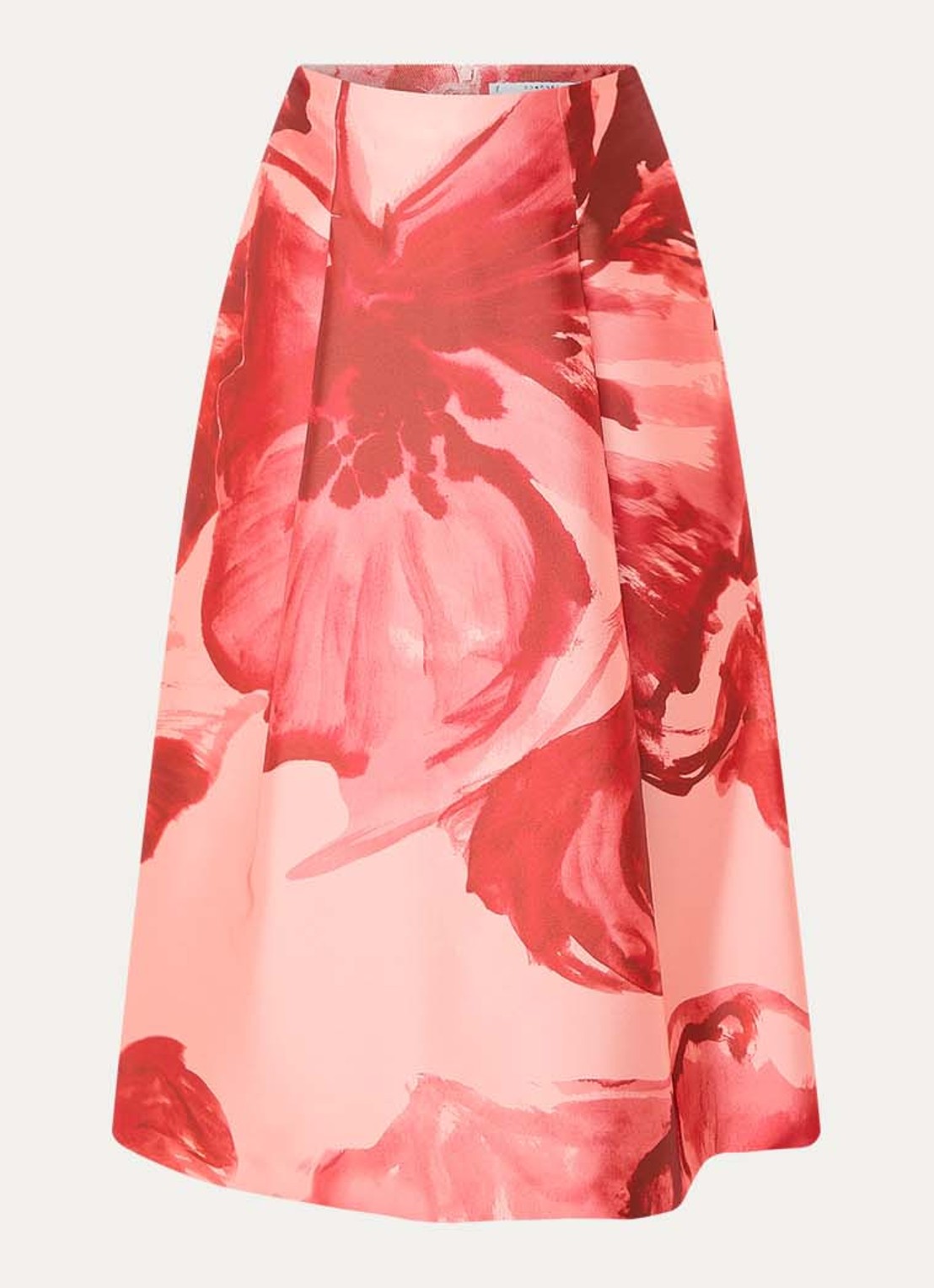 Xandres Rayma midi A-lijn rok met bloemenprint - voorkant rood