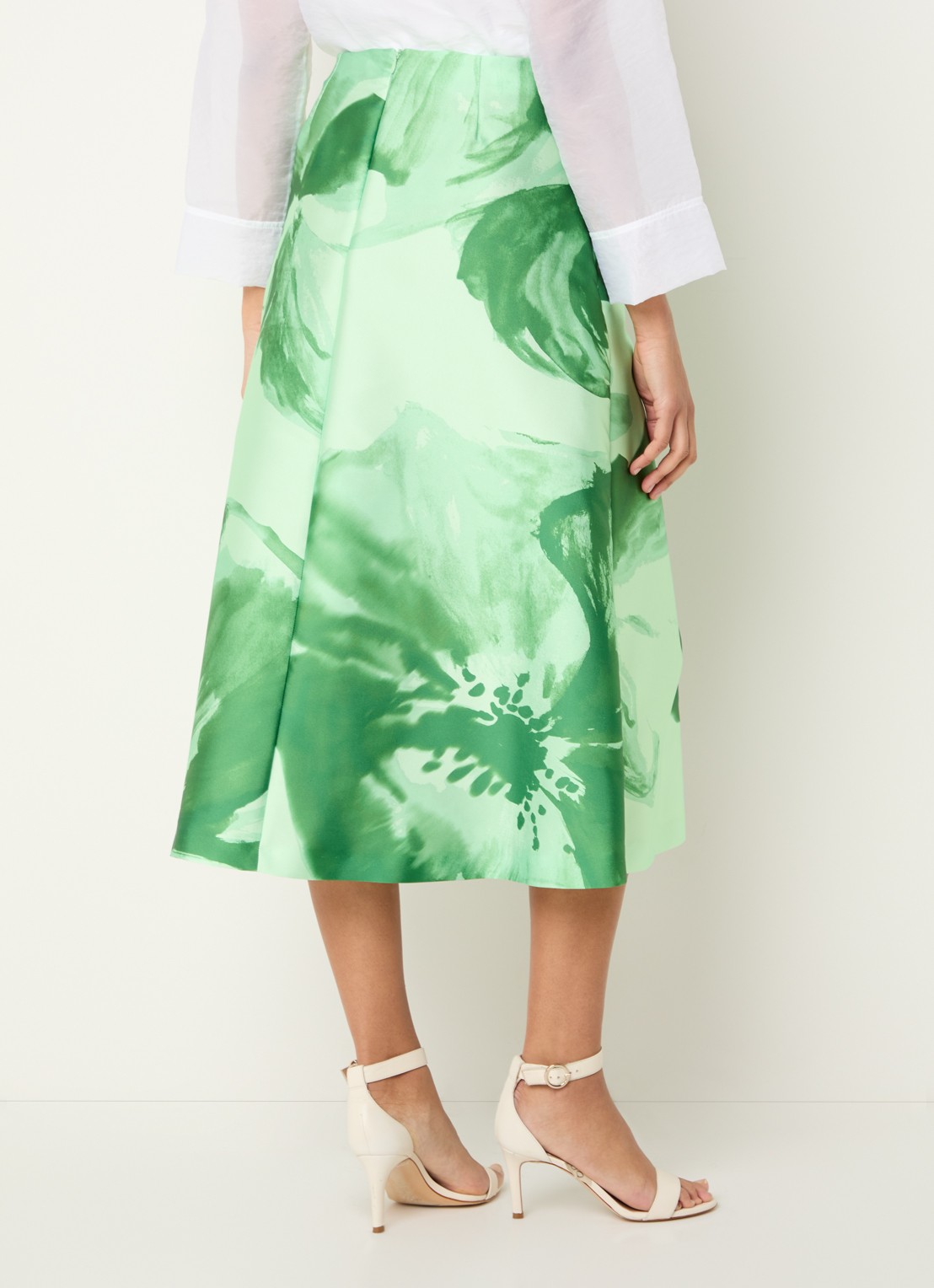 Xandres Rayma midi A-lijn rok met bloemenprint - achterkant groen