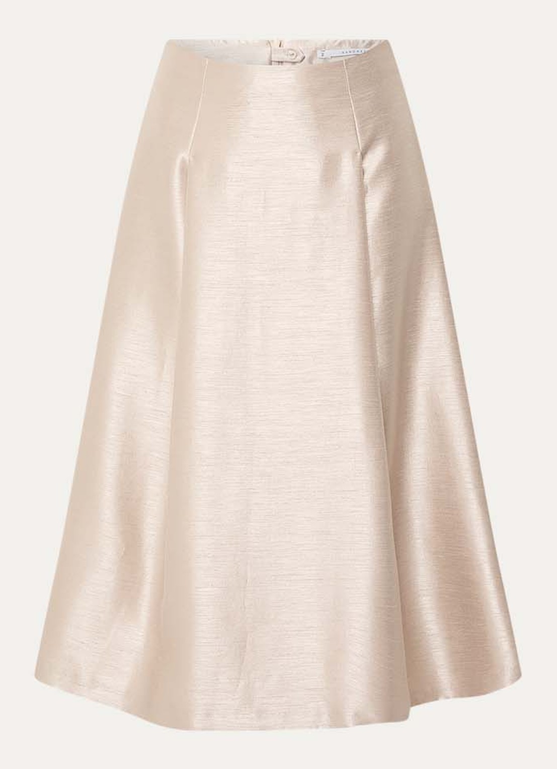 Xandres Rayma midi A-lijn rok met metallic finish - voorkant 3 beige