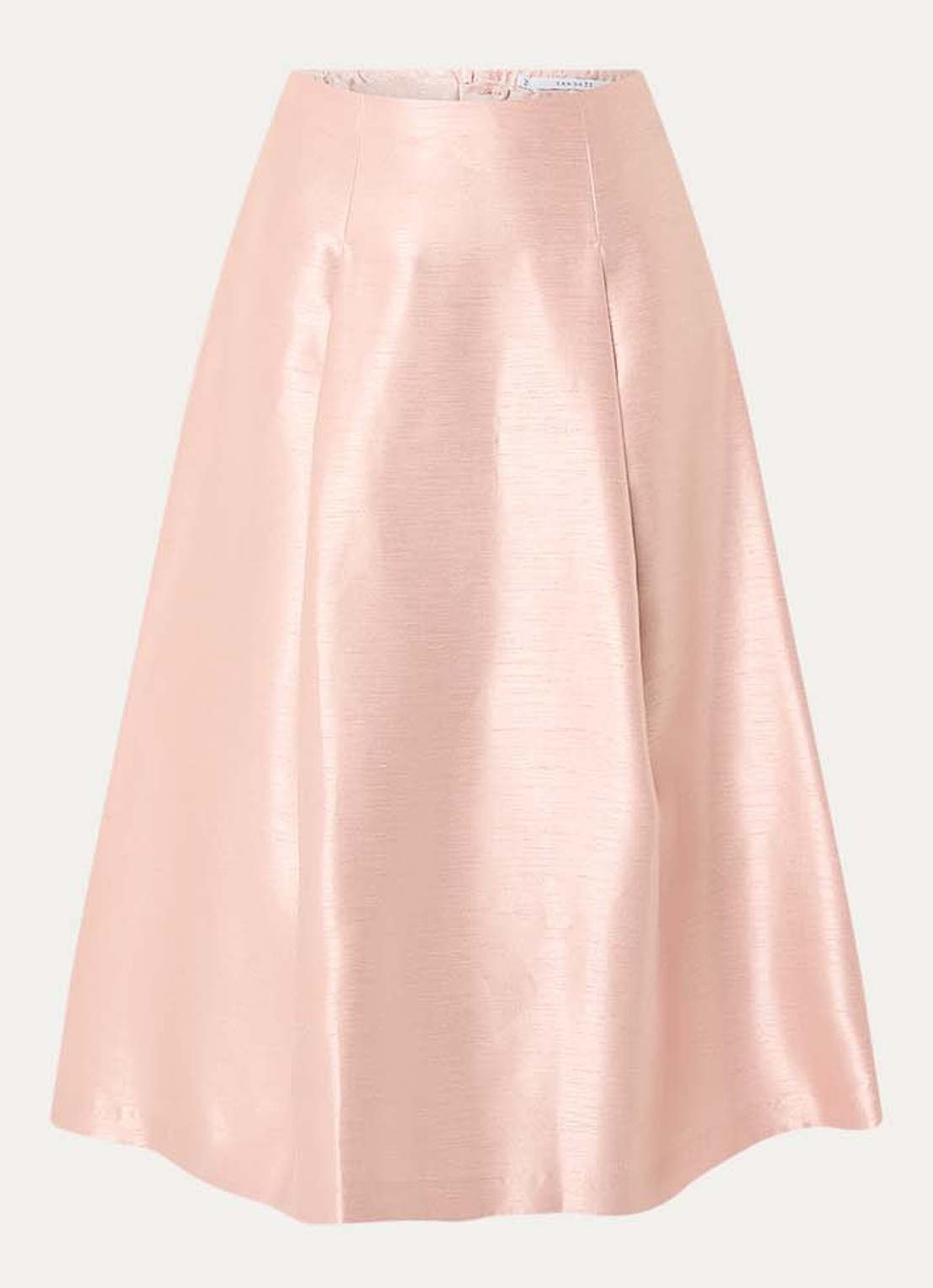 Xandres Rayma midi A-lijn rok met metallic finish - voorkant zalmroze