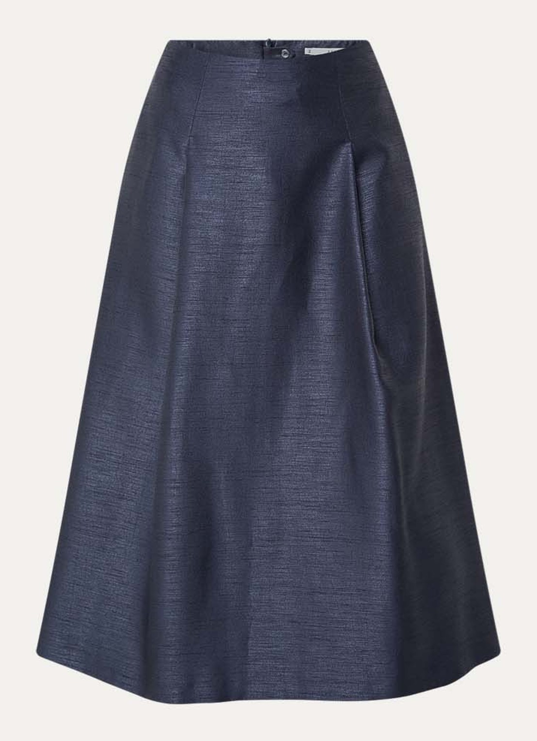 Xandres Rayma midi A-lijn rok met metallic finish - voorkant 2 donkerblauw