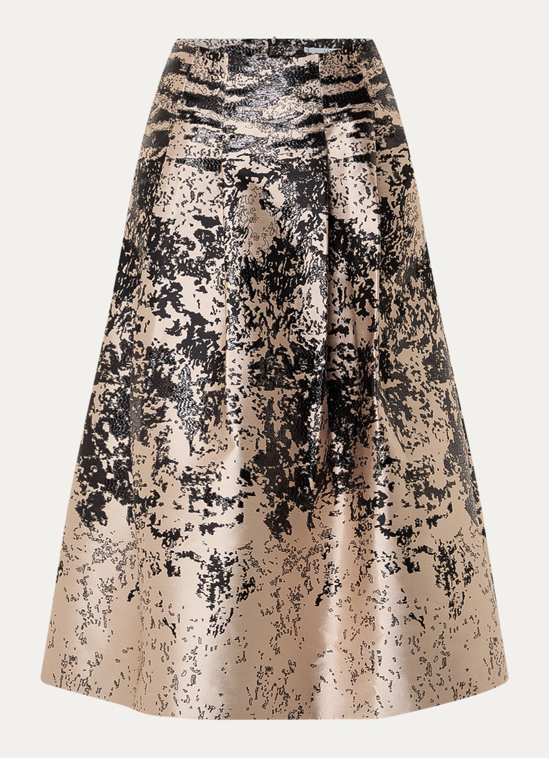 Xandres Renoir maxi A-lijn rok met jacquard dessin - voorkant creme
