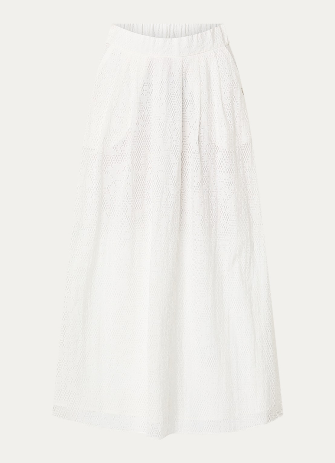 Xandres Rive maxi A-lijn rok met mesh - voorkant 2 wit