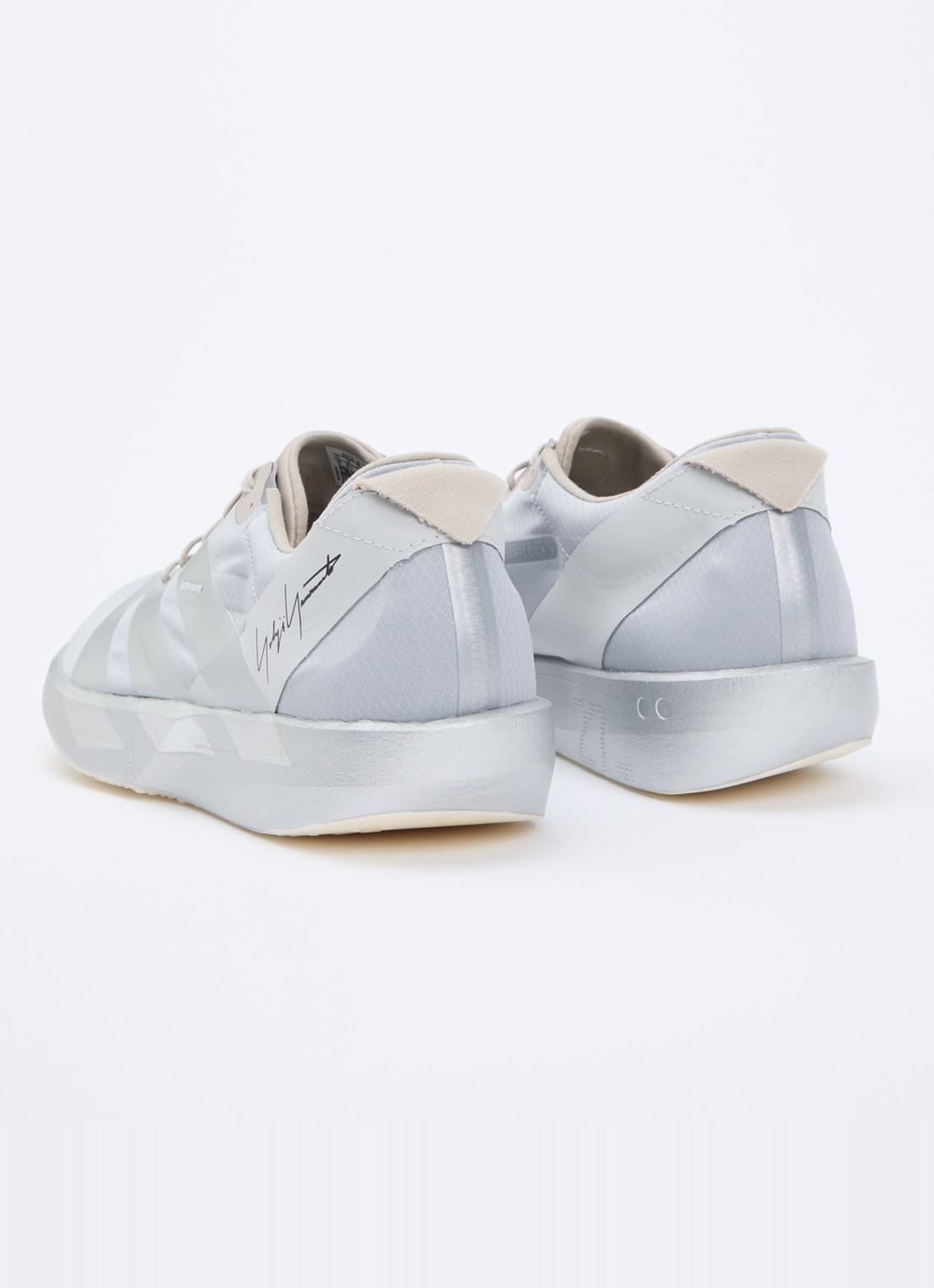Y-3 Adios 9 sneaker van mesh met metallic details - achterkant 2 grijs
