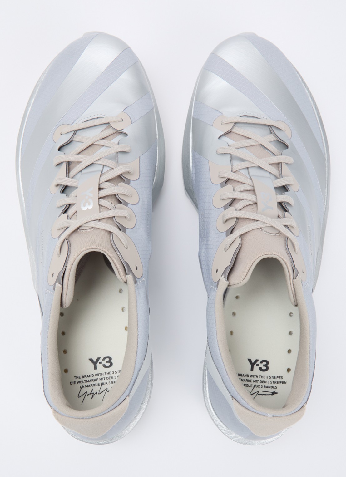 Y-3 Adios 9 sneaker van mesh met metallic details - detail 4 grijs