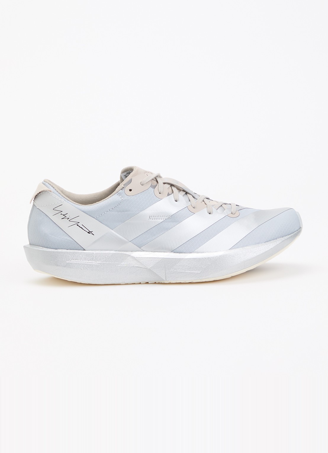 Y-3 Adios 9 sneaker van mesh met metallic details - voorkant 2 grijs