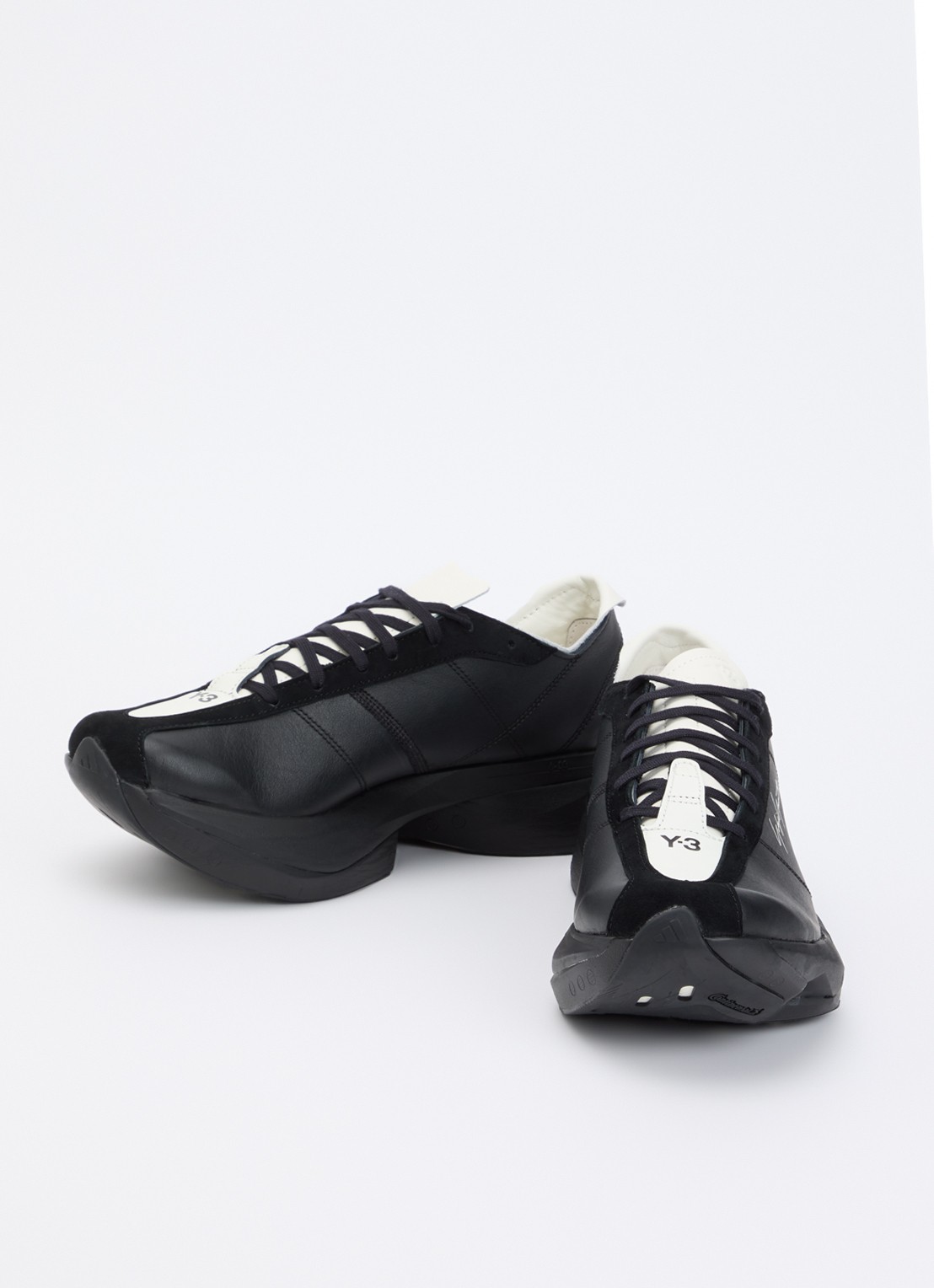 Y-3 Adios Pro 3.0 sneaker van leer met suède details - detail 3 zwart
