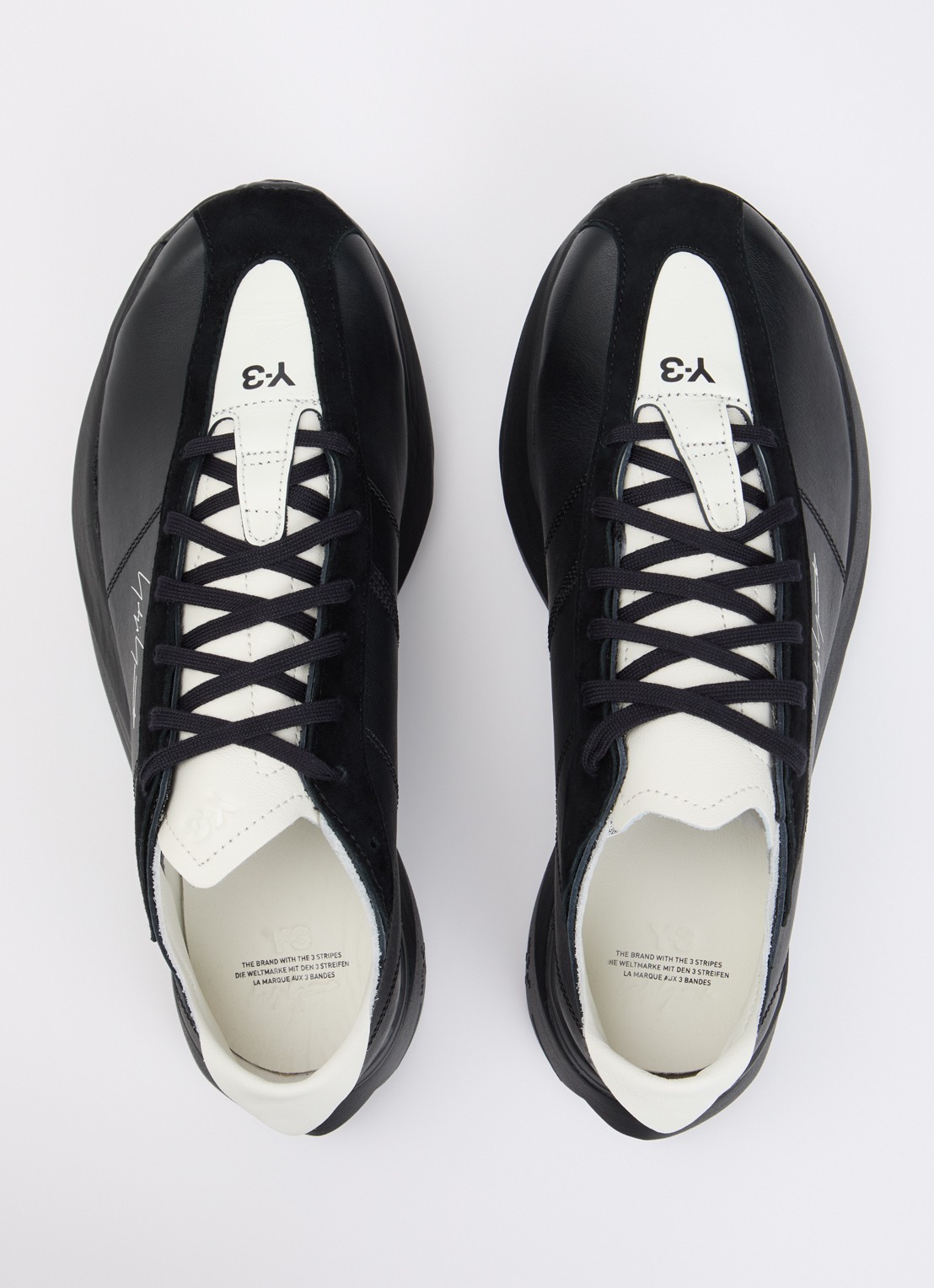 Y-3 Adios Pro 3.0 sneaker van leer met suède details - detail 4 zwart