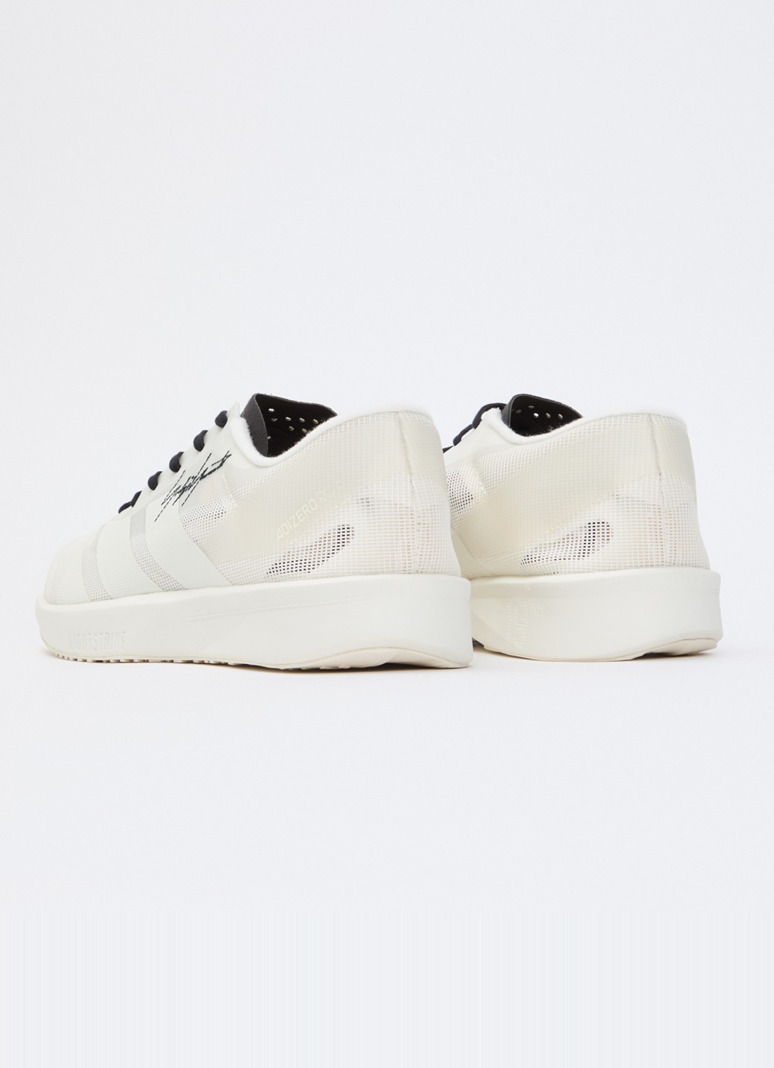 Y-3  Adizero RC6 sneaker van mesh met logo - achterkant 5 gebroken wit
