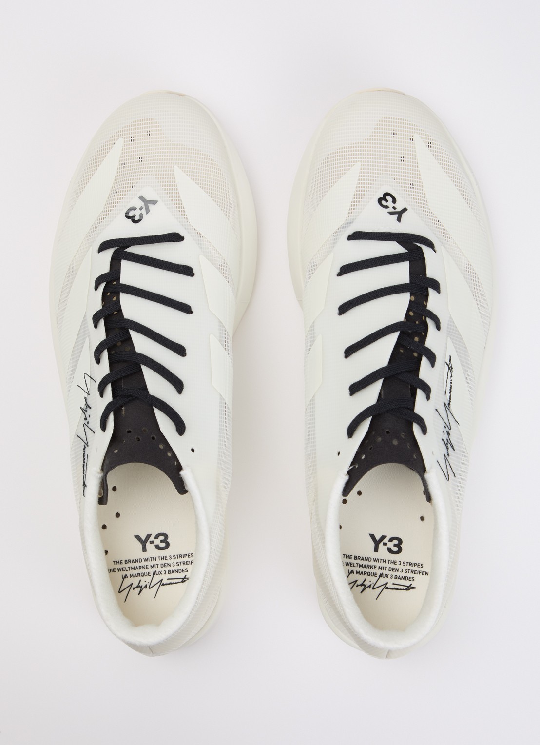 Y-3  Adizero RC6 sneaker van mesh met logo - detail 2 gebroken wit