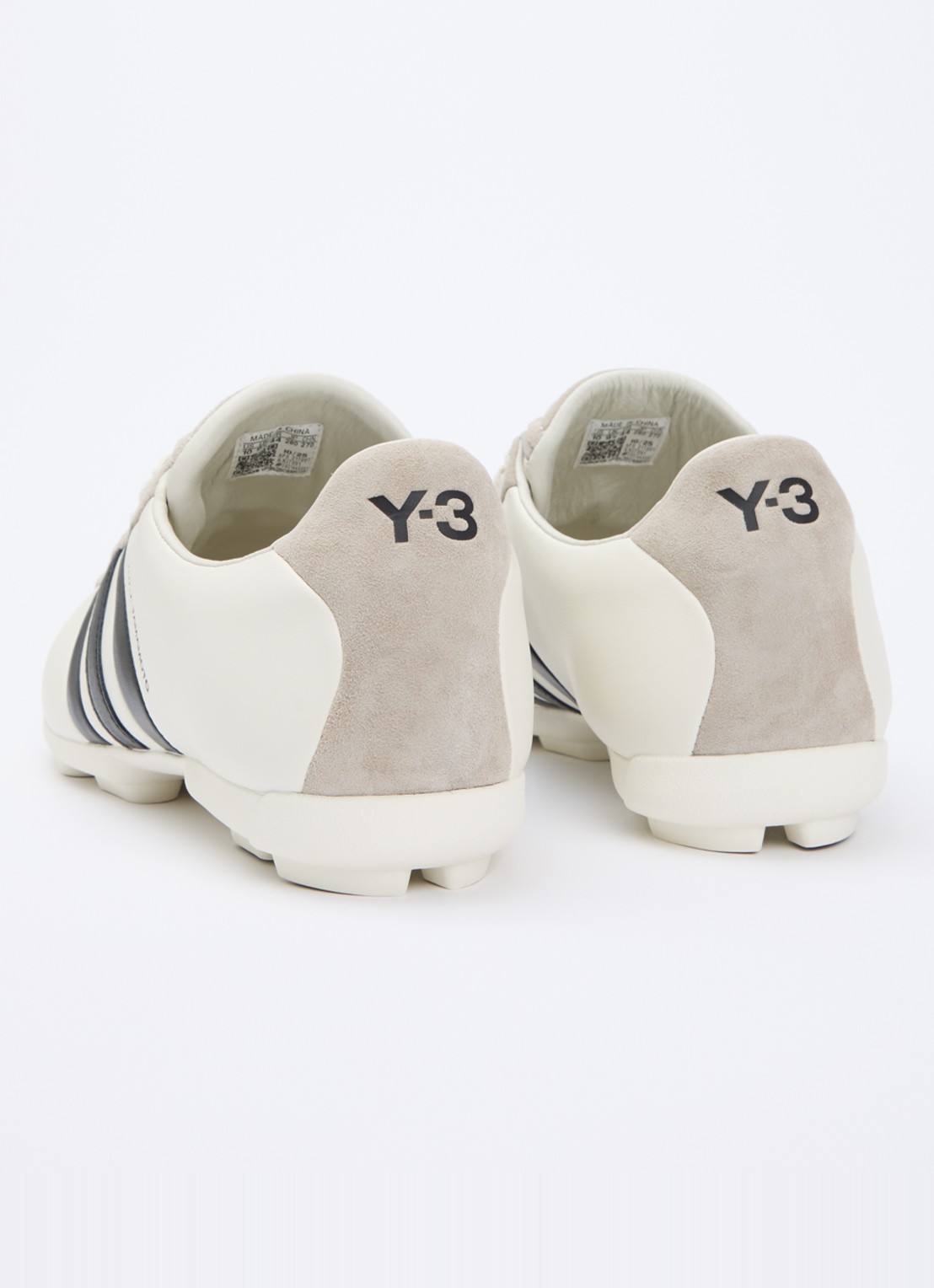 Y-3 Field sneaker van leer met details van suède - achterkant wit