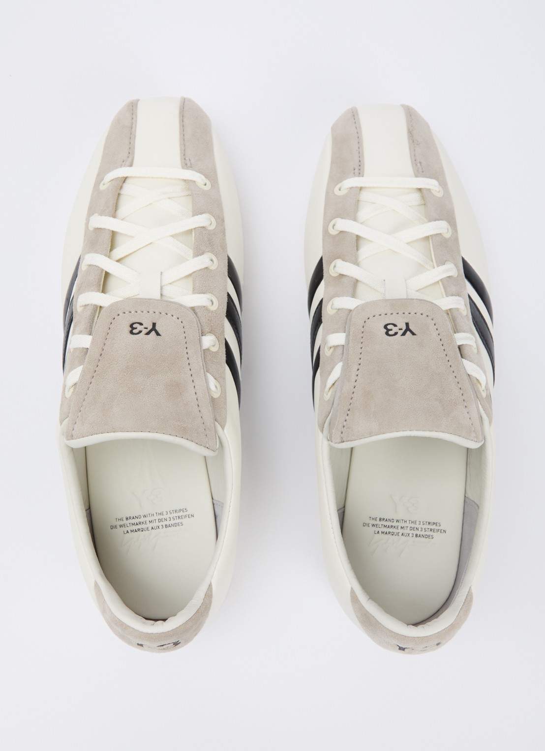 Y-3 Field sneaker van leer met details van suède - detail 3 wit