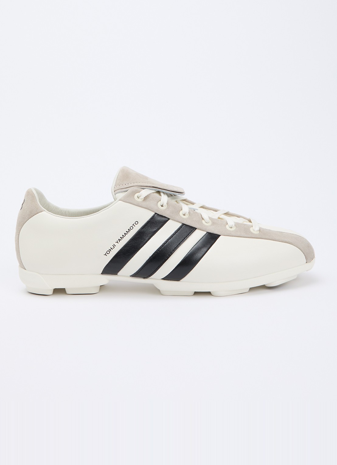 Y-3 Field sneaker van leer met details van suède - voorkant 5 wit