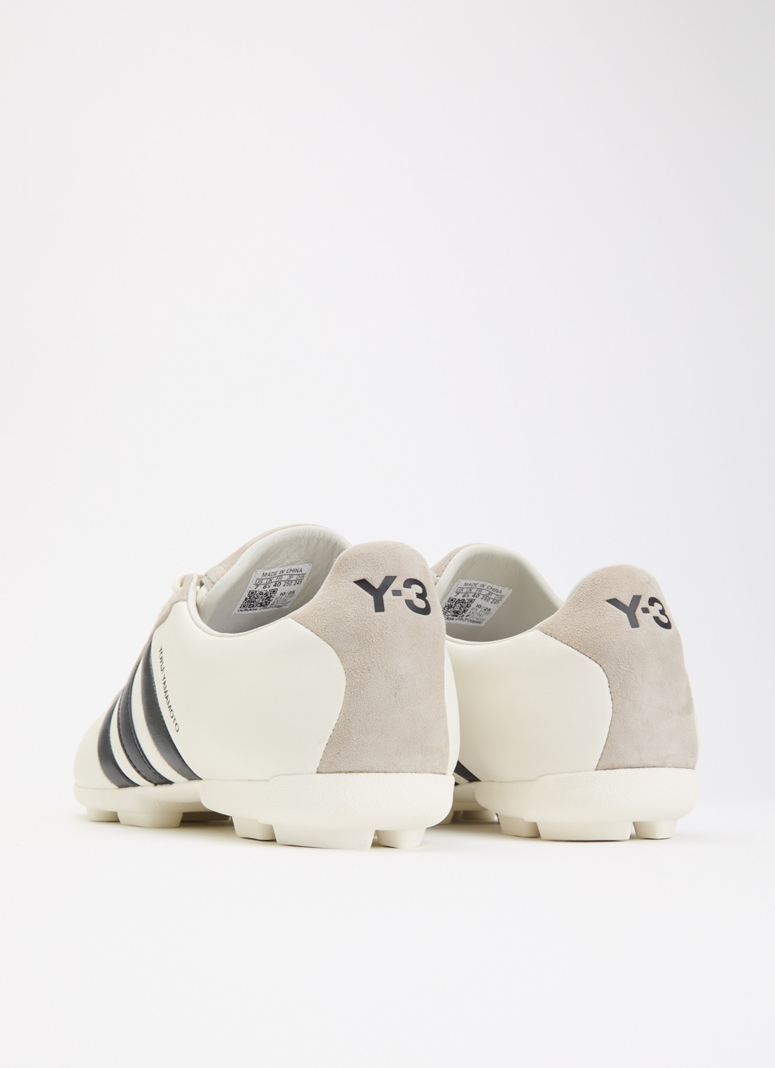 Y-3 Field sneaker van leer met details van suède - achterkant 5 wit