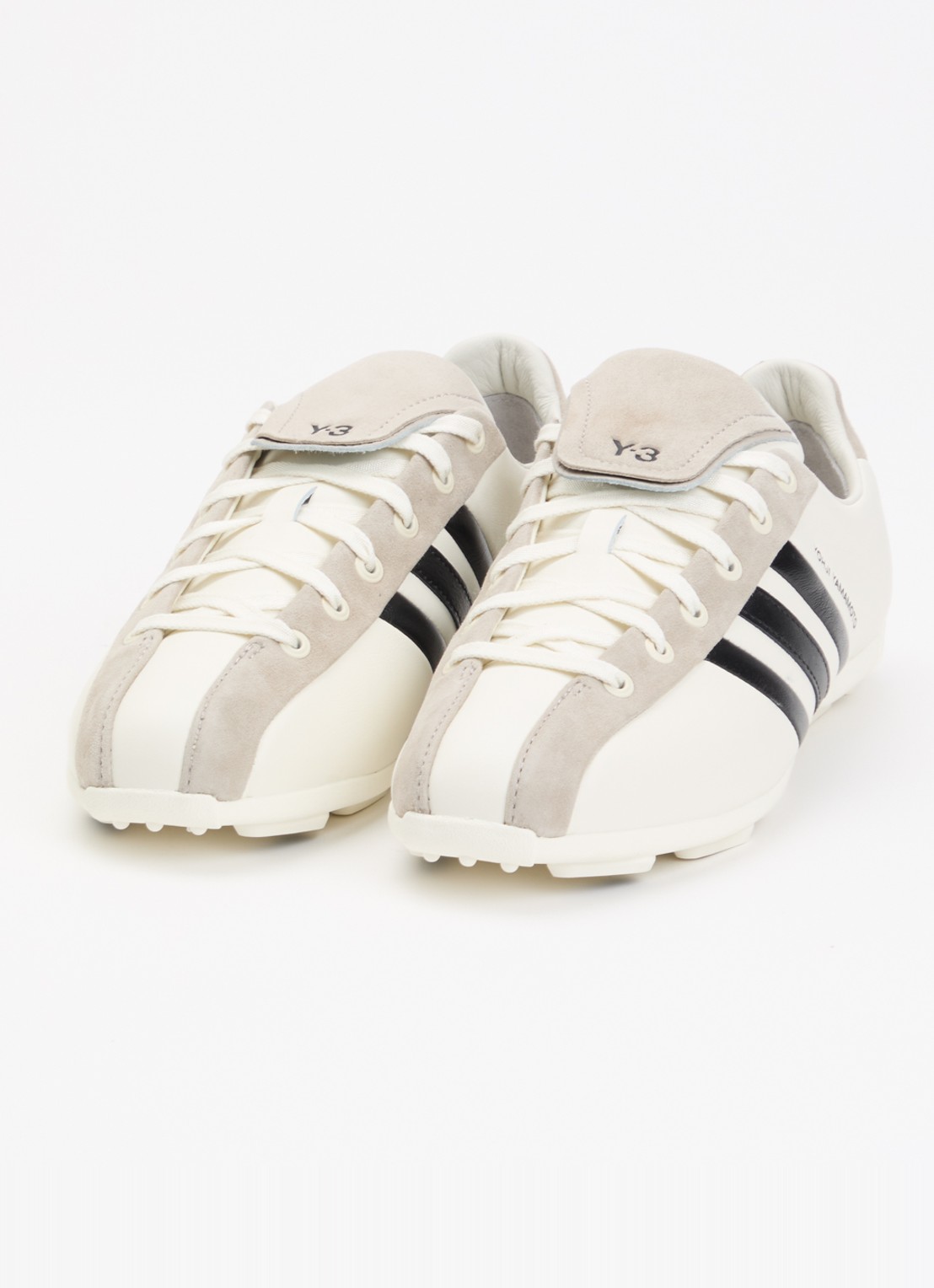 Y-3 Field sneaker van leer met details van suède - detail wit