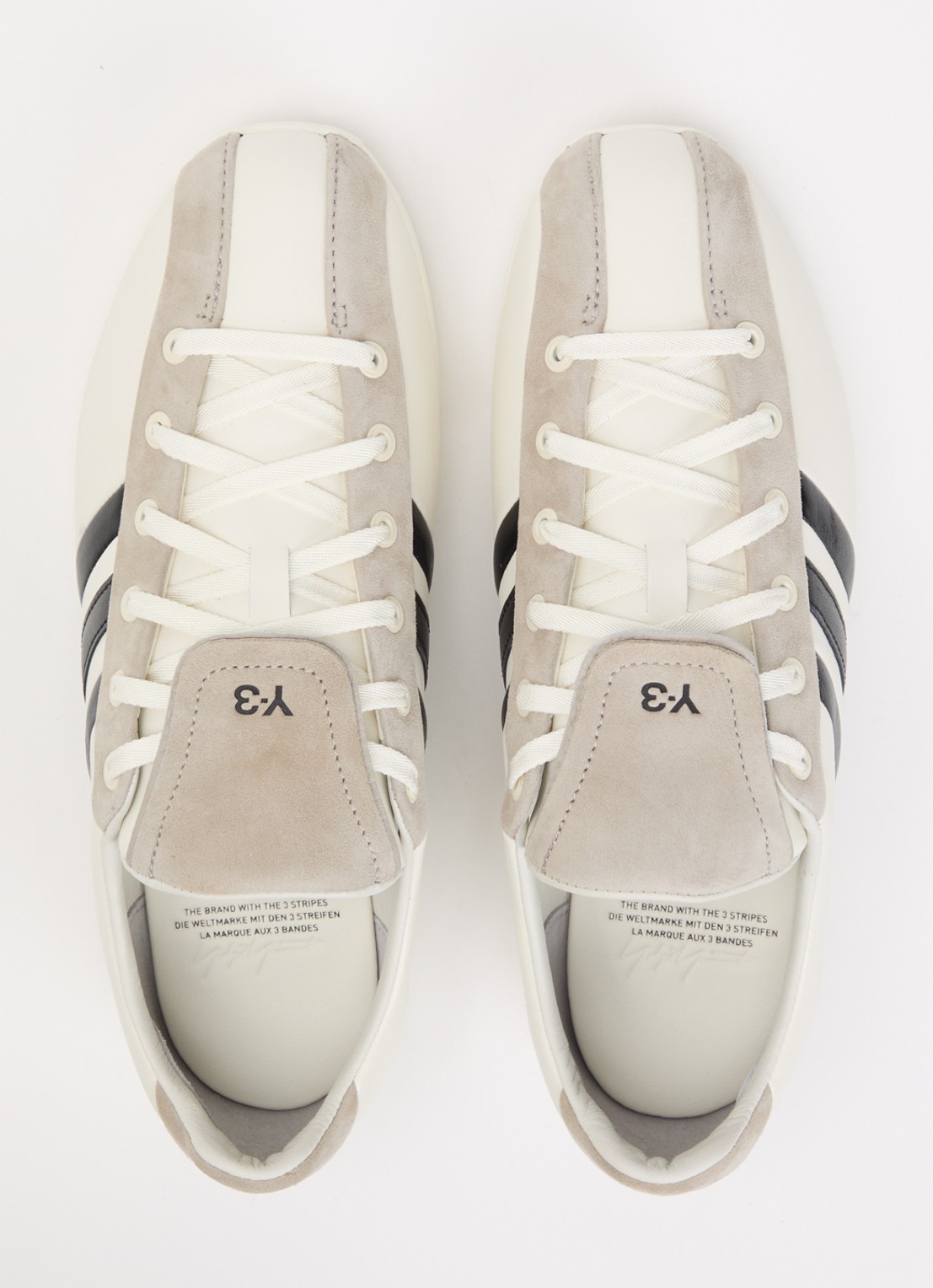 Y-3 Field sneaker van leer met details van suède - detail 2 wit