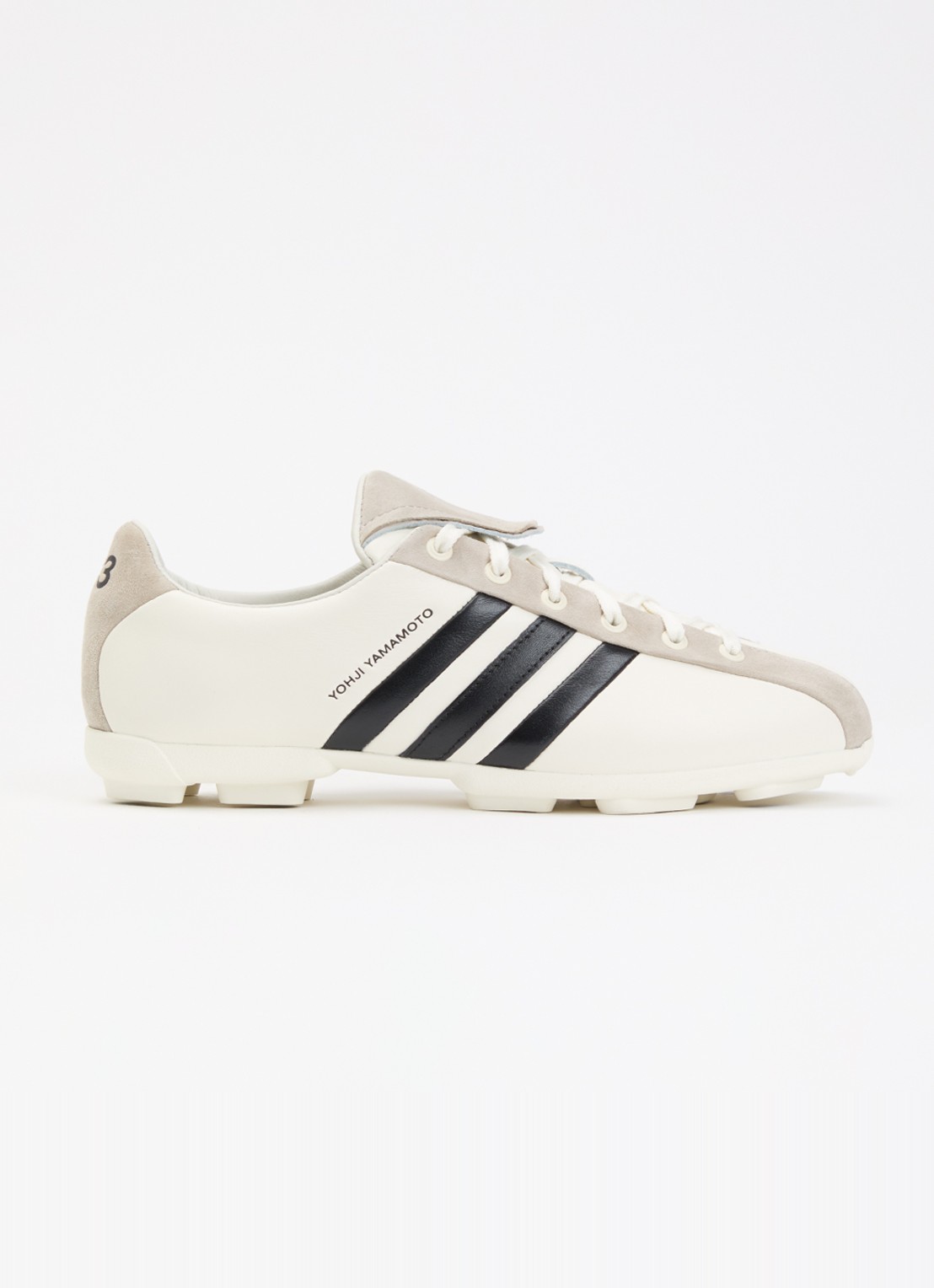 Y-3 Field sneaker van leer met details van suède - voorkant 4 wit
