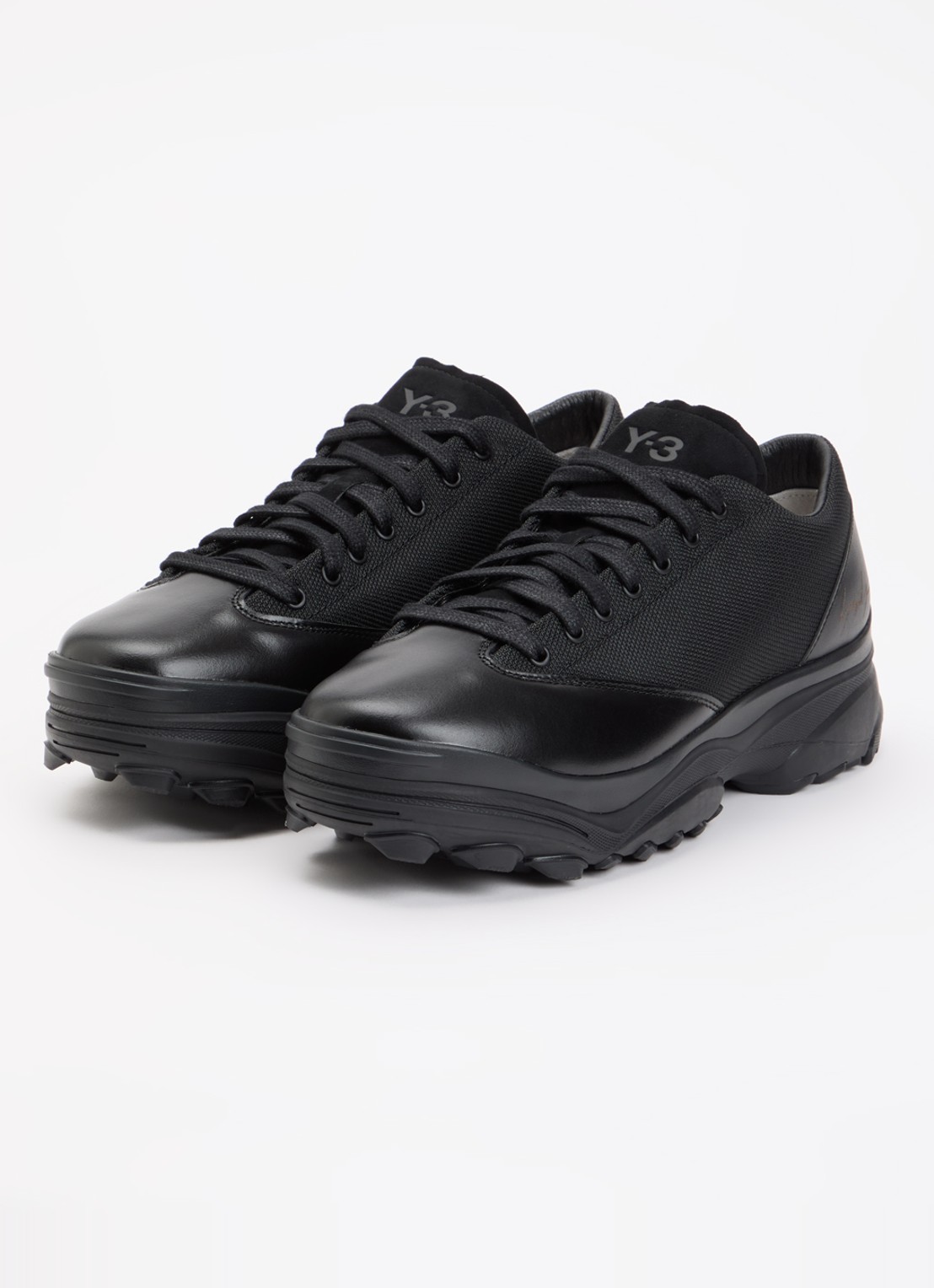 Y-3 GSG9 LOW sneaker van leer met suède bovenwerk - detail 2 zwart