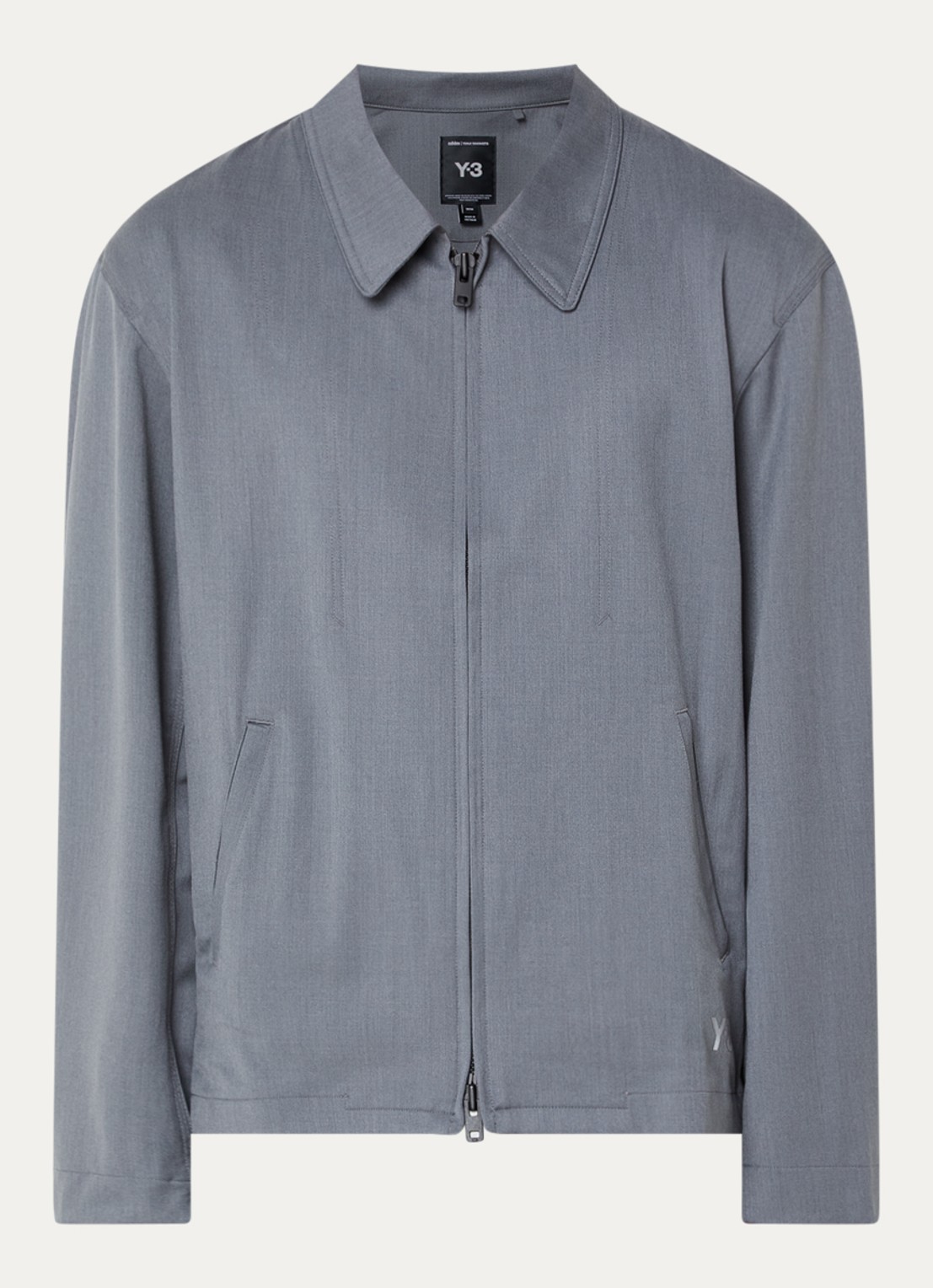 Y-3 Jack in wolblend met steekzakken - voorkant 2 grijs