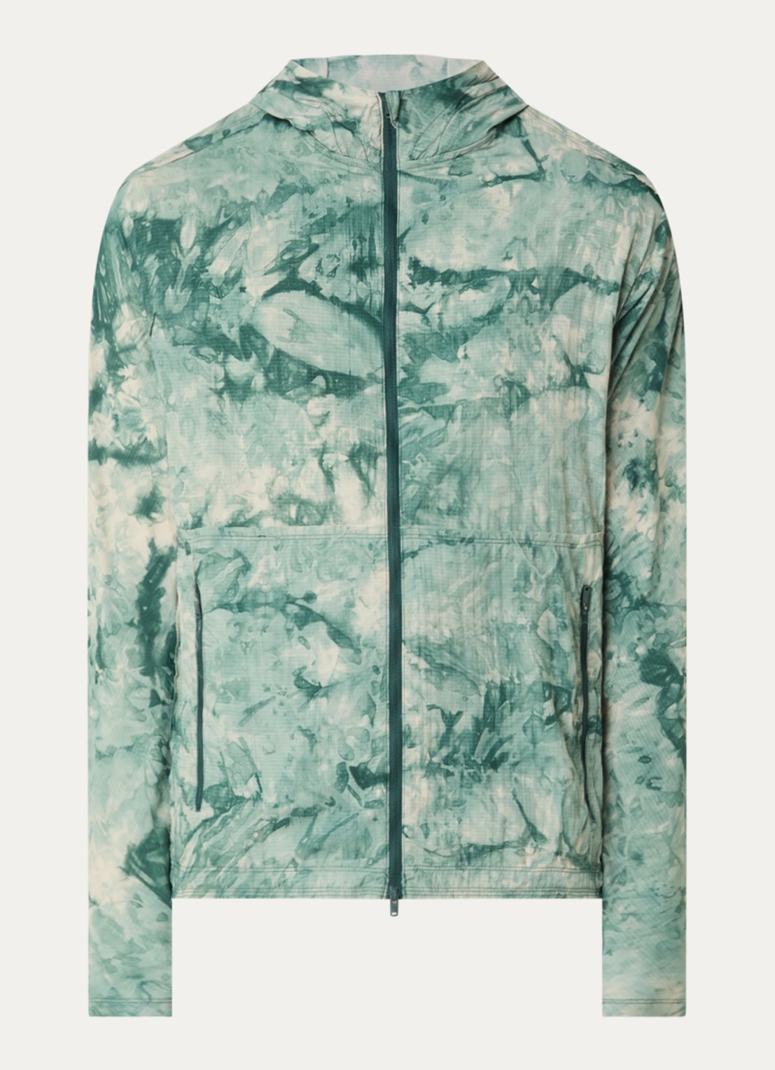 Y-3 Jack met camouflageprint en capuchon - voorkant 2 groen