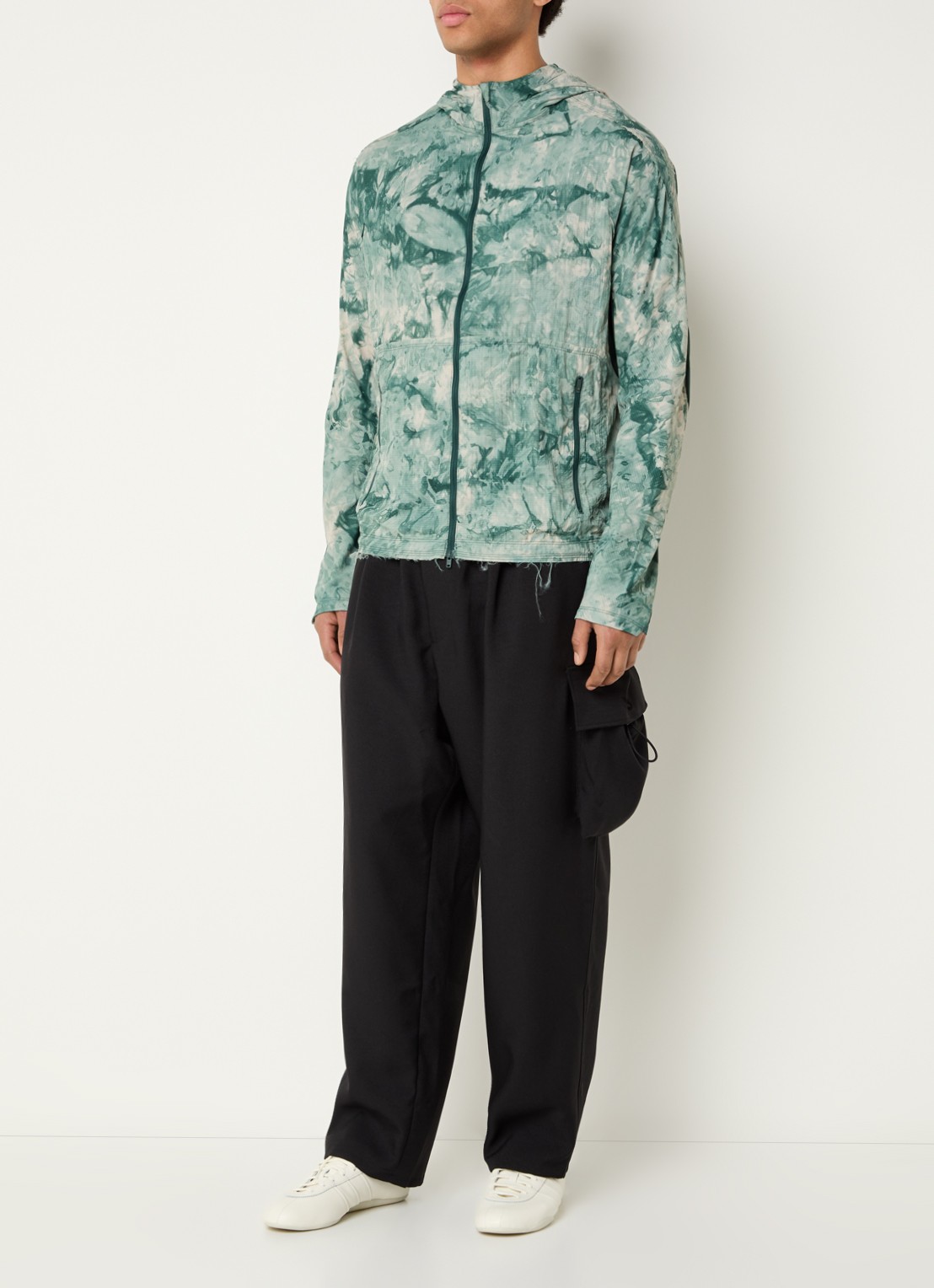 Y-3 Jack met camouflageprint en capuchon - voorkant 3 groen