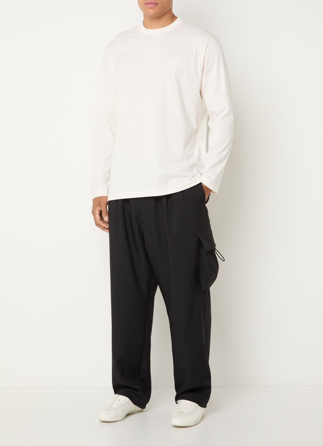 Y-3 Longsleeve met logo - voorkant 4 beige