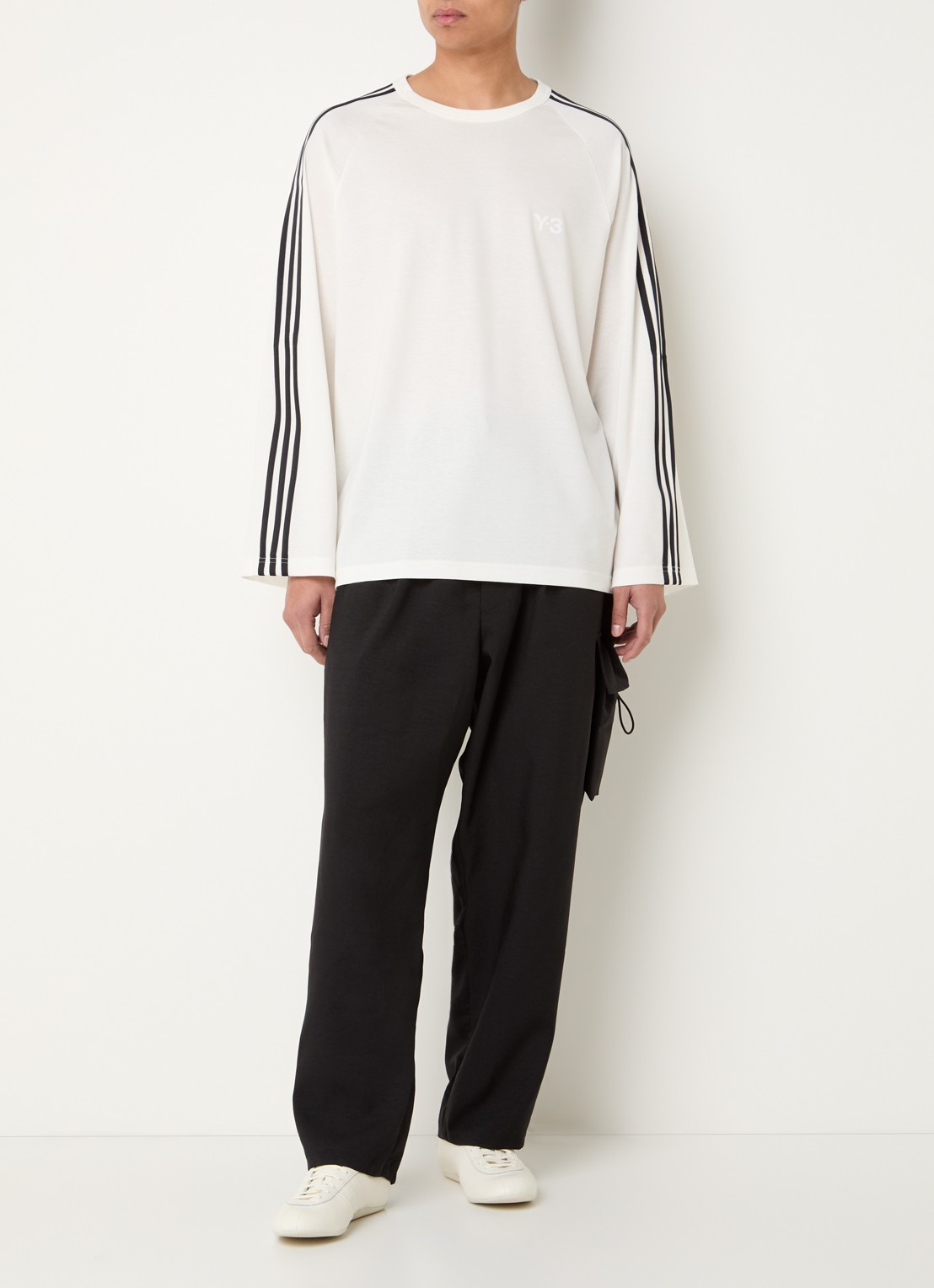 Y-3 Longsleeve met logoprint - voorkant 3 wit